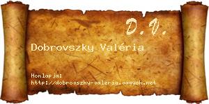 Dobrovszky Valéria névjegykártya